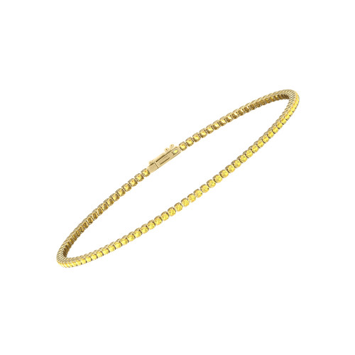 Single Line Ultra Light Tennis Bracelet In Yellow Sapphire (1.50mm)