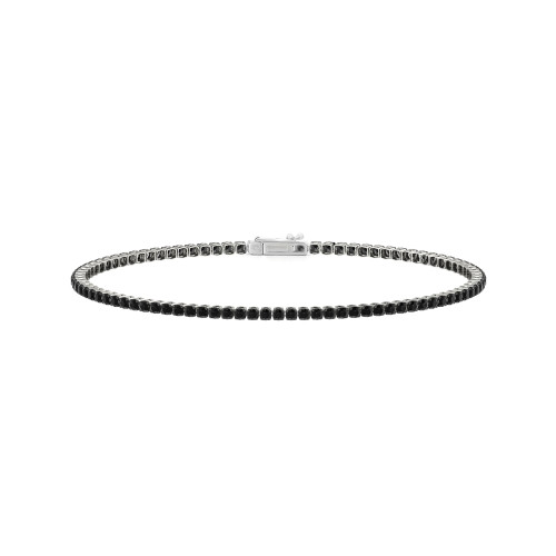 Single Line Ultra Light Tennis Bracelet in Black Diamond (1.70mm)