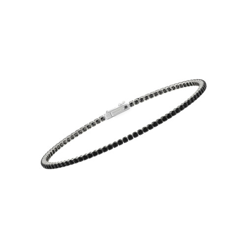 Single Line Ultra Light Tennis Bracelet in Black Diamond (1.70mm)