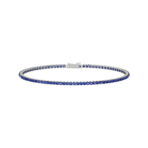 Single Line Ultra Light Tennis Bracelet in Blue Sapphire  (1.70mm)