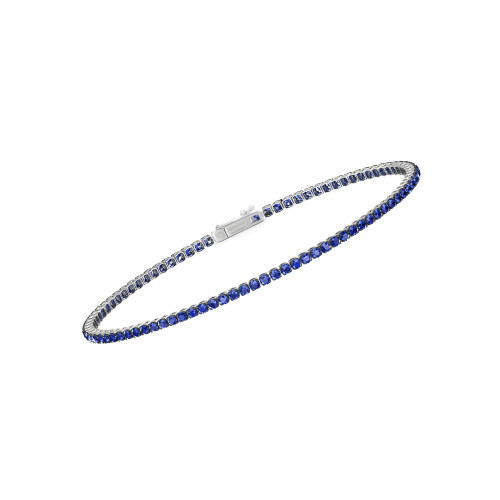 Single Line Ultra Light Tennis Bracelet in Blue Sapphire  (1.70mm)