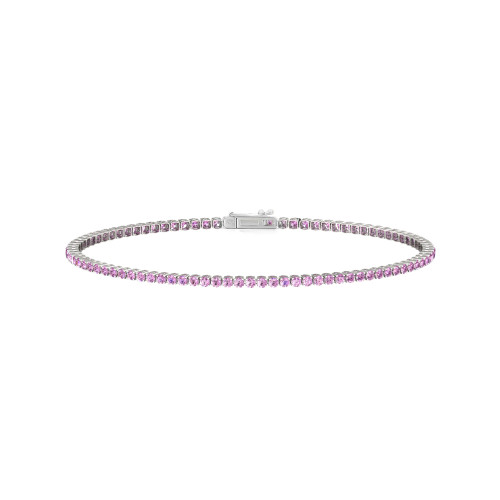 Single Line Ultra Light Tennis Bracelet in Pink Sapphire  (1.70mm)