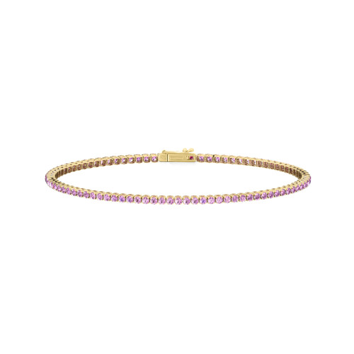 Single Line Ultra Light Tennis Bracelet in Pink Sapphire  (1.70mm)