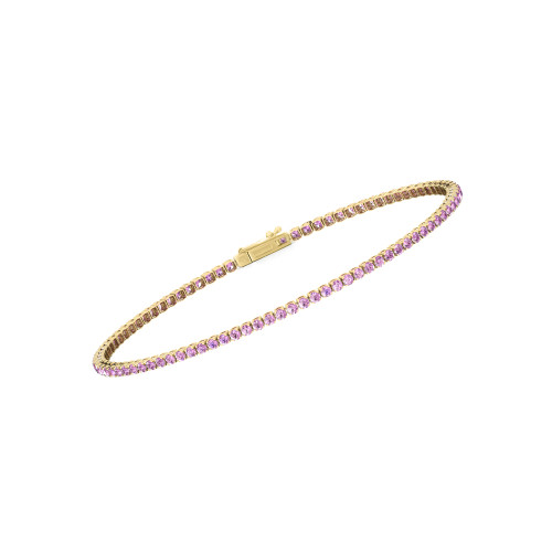 Single Line Ultra Light Tennis Bracelet in Pink Sapphire  (1.70mm)