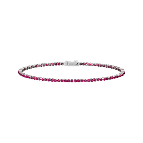 Single Line Ultra Light Tennis Bracelet in Ruby (1.70mm)