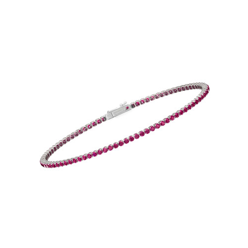 Single Line Ultra Light Tennis Bracelet in Ruby (1.70mm)