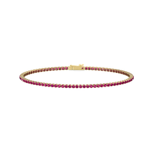 Single Line Ultra Light Tennis Bracelet in Ruby (1.70mm)