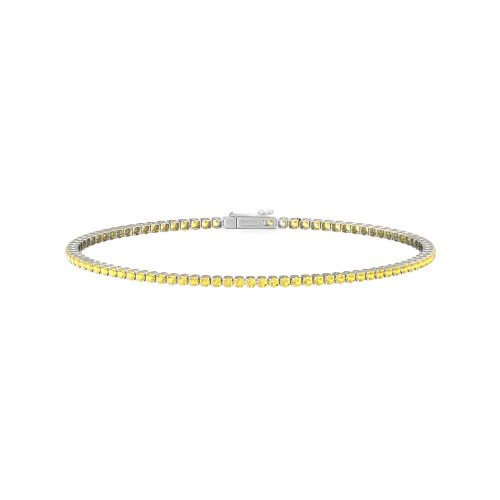 Single Line Ultra Light Tennis Bracelet in Yellow Sapphire  (1.70mm)