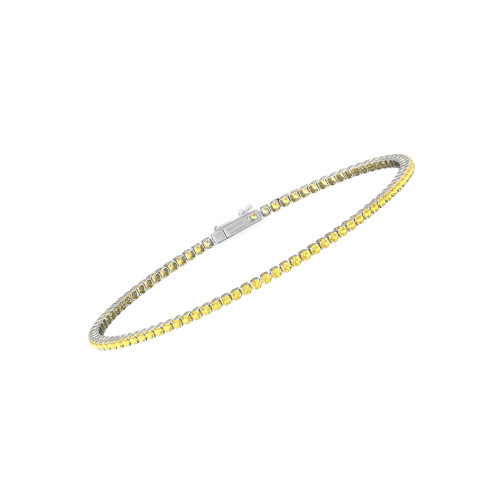 Single Line Ultra Light Tennis Bracelet in Yellow Sapphire  (1.70mm)