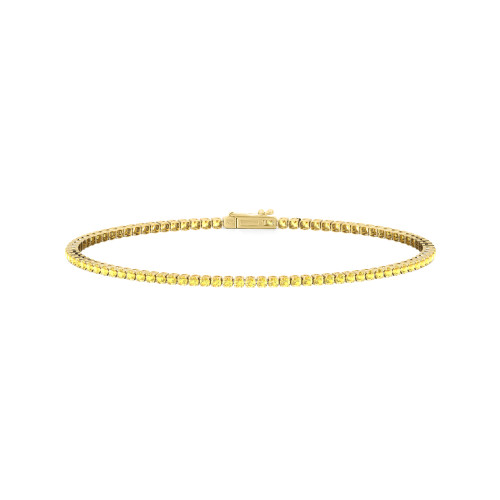 Single Line Ultra Light Tennis Bracelet in Yellow Sapphire  (1.70mm)