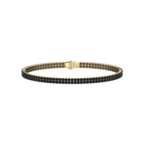 Double Line Ultra Light Tennis Bracelet in Black Diamond (1.70mm) 