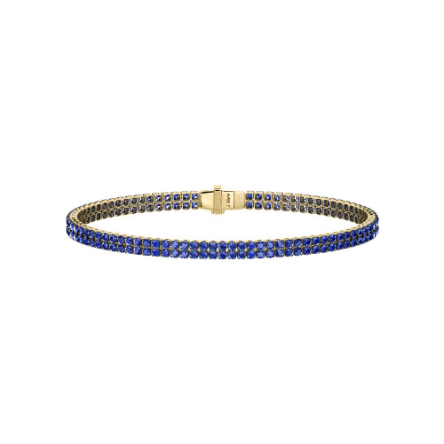 Double Line Ultra Light Tennis Bracelet in Blue Sapphire (1.70mm)