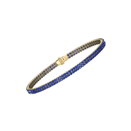 Double Line Ultra Light Tennis Bracelet in Blue Sapphire (1.70mm)