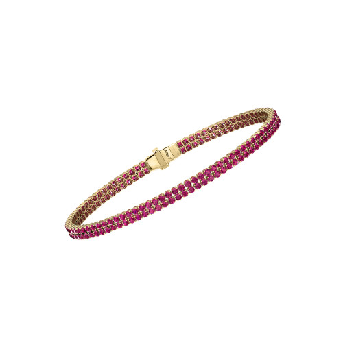 Double Line Ultra Light Tennis Bracelet in Ruby (1.70mm)