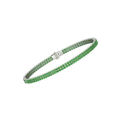 Double Line Ultra Light Tennis Bracelet in Tsavorite (1.70mm)