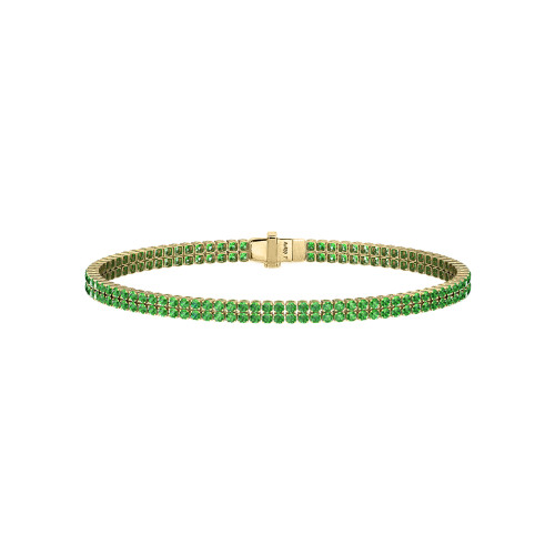 Double Line Ultra Light Tennis Bracelet in Tsavorite (1.70mm)