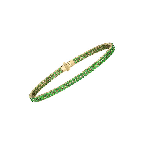 Double Line Ultra Light Tennis Bracelet in Tsavorite (1.70mm)