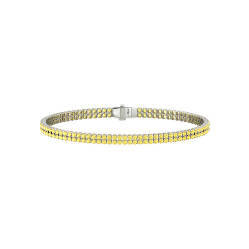 Double Line Ultra Light Tennis Bracelet in Yellow Sapphire (1.70mm)