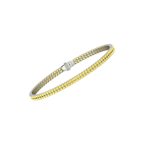 Double Line Ultra Light Tennis Bracelet in Yellow Sapphire (1.70mm)