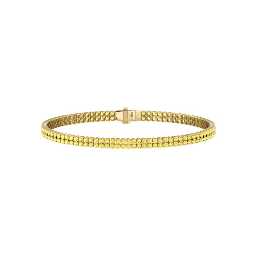 Double Line Ultra Light Tennis Bracelet in Yellow Sapphire (1.70mm)