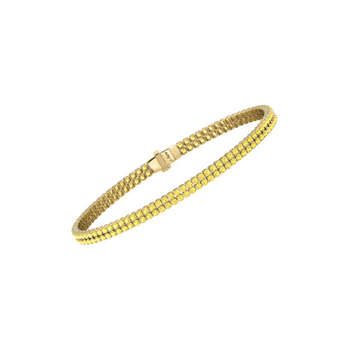 Double Line Ultra Light Tennis Bracelet in Yellow Sapphire (1.70mm)