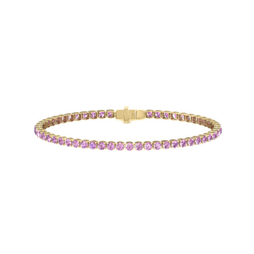 Single Line Ultra Light Tennis Bracelet In Pink Sapphire (2.70mm)