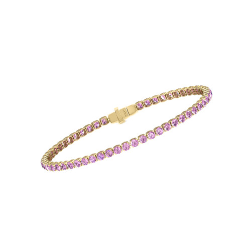 Single Line Ultra Light Tennis Bracelet In Pink Sapphire (2.70mm)