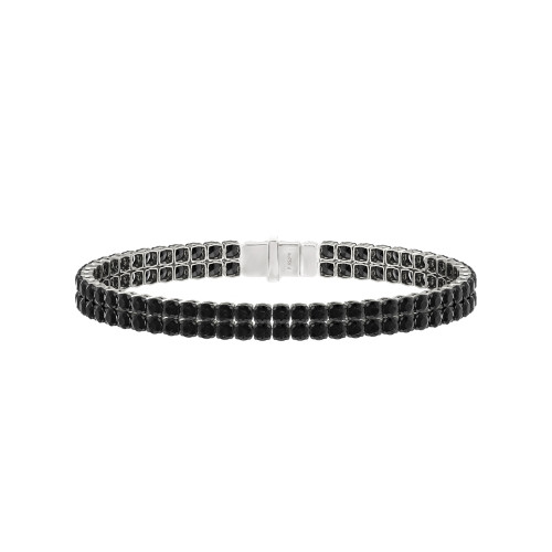 Double Line Ultra Light Tennis Bracelet in Black Diamond (2.70mm)