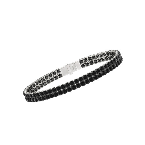 Double Line Ultra Light Tennis Bracelet in Black Diamond (2.70mm)