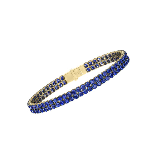 Double Line Ultra Light Tennis Bracelet in Blue Sapphire (2.70mm)