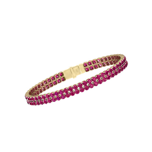 Double Line Ultra Light Tennis Bracelet in Ruby (2.70mm)