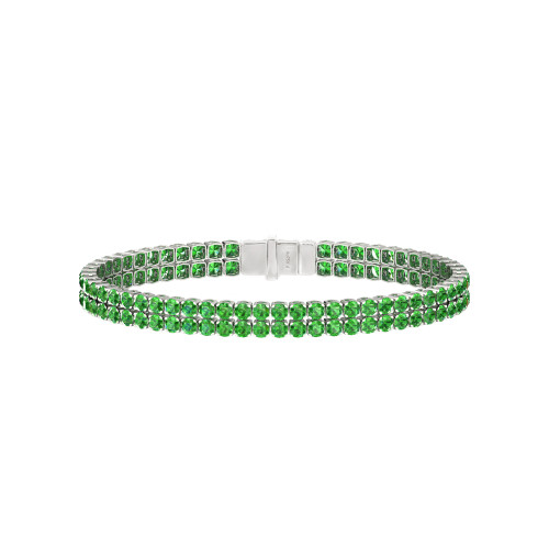 Double Line Ultra Light Tennis Bracelet in Tsavorite (2.70mm)