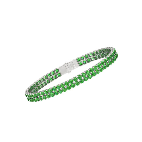 Double Line Ultra Light Tennis Bracelet in Tsavorite (2.70mm)