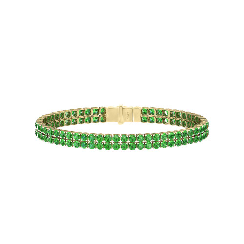 Double Line Ultra Light Tennis Bracelet in Tsavorite (2.70mm)