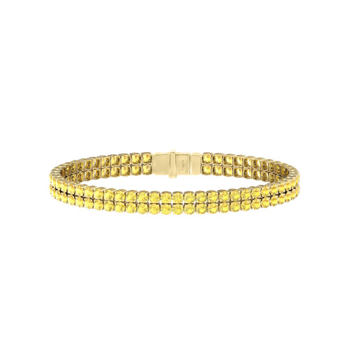 Double Line Ultra Light Tennis Bracelet in Yellow Sapphire (2.70mm)