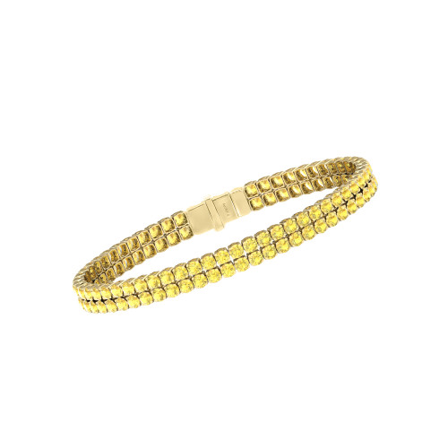 Double Line Ultra Light Tennis Bracelet in Yellow Sapphire (2.70mm)