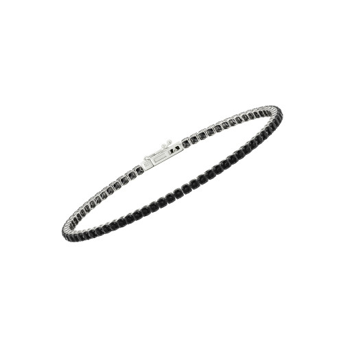 Single Line Ultra Light Tennis Bracelet In Black Diamond (2.10mm)