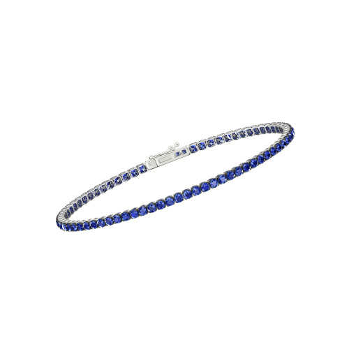 Single Line Ultra Light Tennis Bracelet In Blue Sapphire (2.10mm)