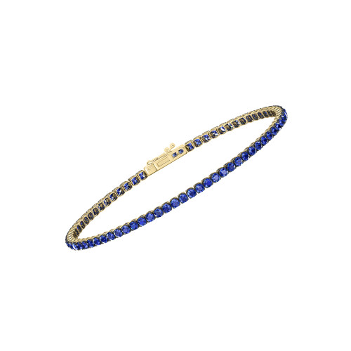 Single Line Ultra Light Tennis Bracelet In Blue Sapphire (2.10mm)