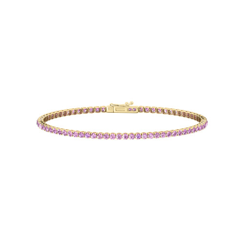 Single Line Ultra Light Tennis Bracelet In Pink Sapphire (2.10mm)