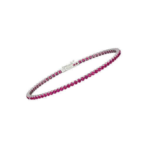 Single Line Ultra Light Tennis Bracelet In Ruby (2.10mm)