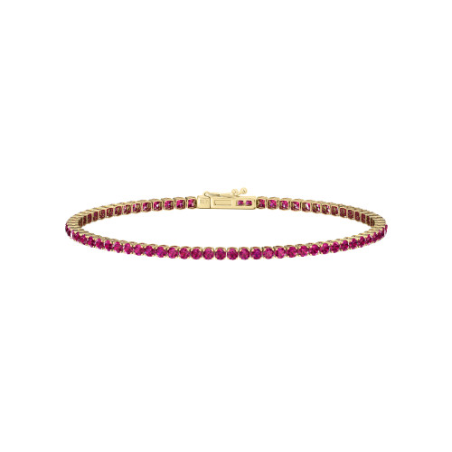 Single Line Ultra Light Tennis Bracelet In Ruby (2.10mm)