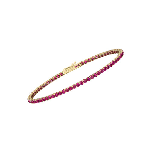 Single Line Ultra Light Tennis Bracelet In Ruby (2.10mm)