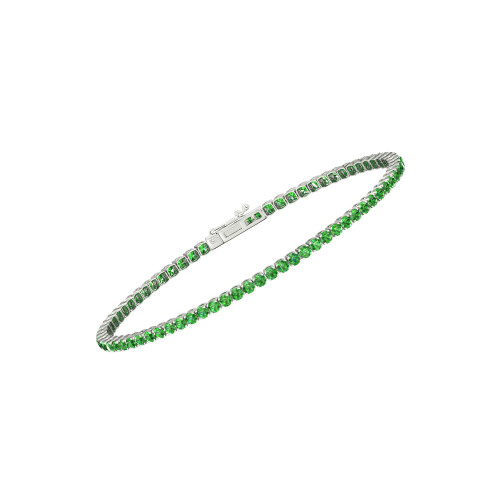 Single Line Ultra Light Tennis Bracelet In Tsavorite (2.10mm)