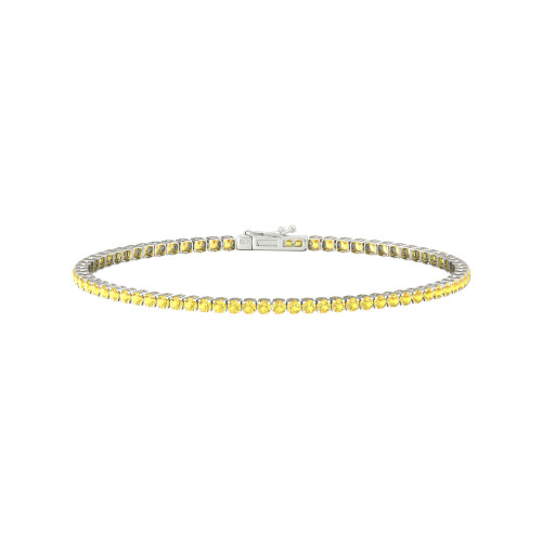 Single Line Ultra Light Tennis Bracelet In Yellow Sapphire (2.10mm)