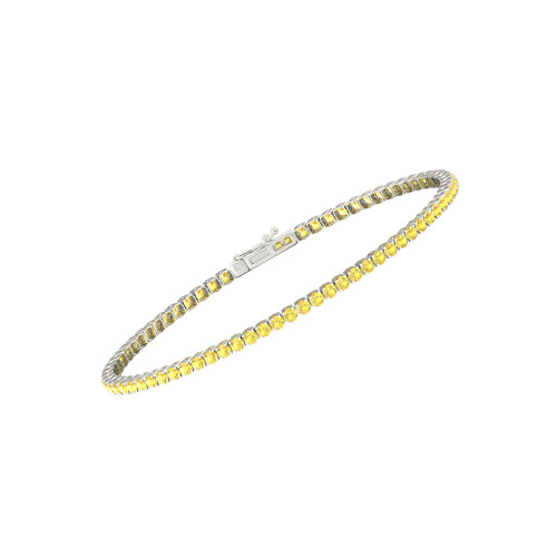 Single Line Ultra Light Tennis Bracelet In Yellow Sapphire (2.10mm)