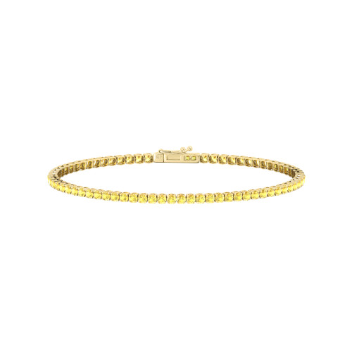 Single Line Ultra Light Tennis Bracelet In Yellow Sapphire (2.10mm)