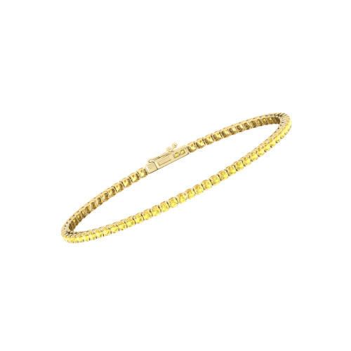 Single Line Ultra Light Tennis Bracelet In Yellow Sapphire (2.10mm)