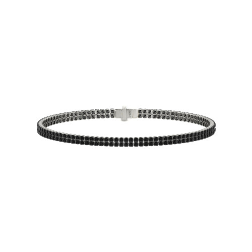 Double Line Ultra Light Tennis Bracelet in Black Diamond (1.50mm)