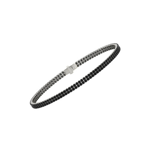 Double Line Ultra Light Tennis Bracelet in Black Diamond (1.50mm)